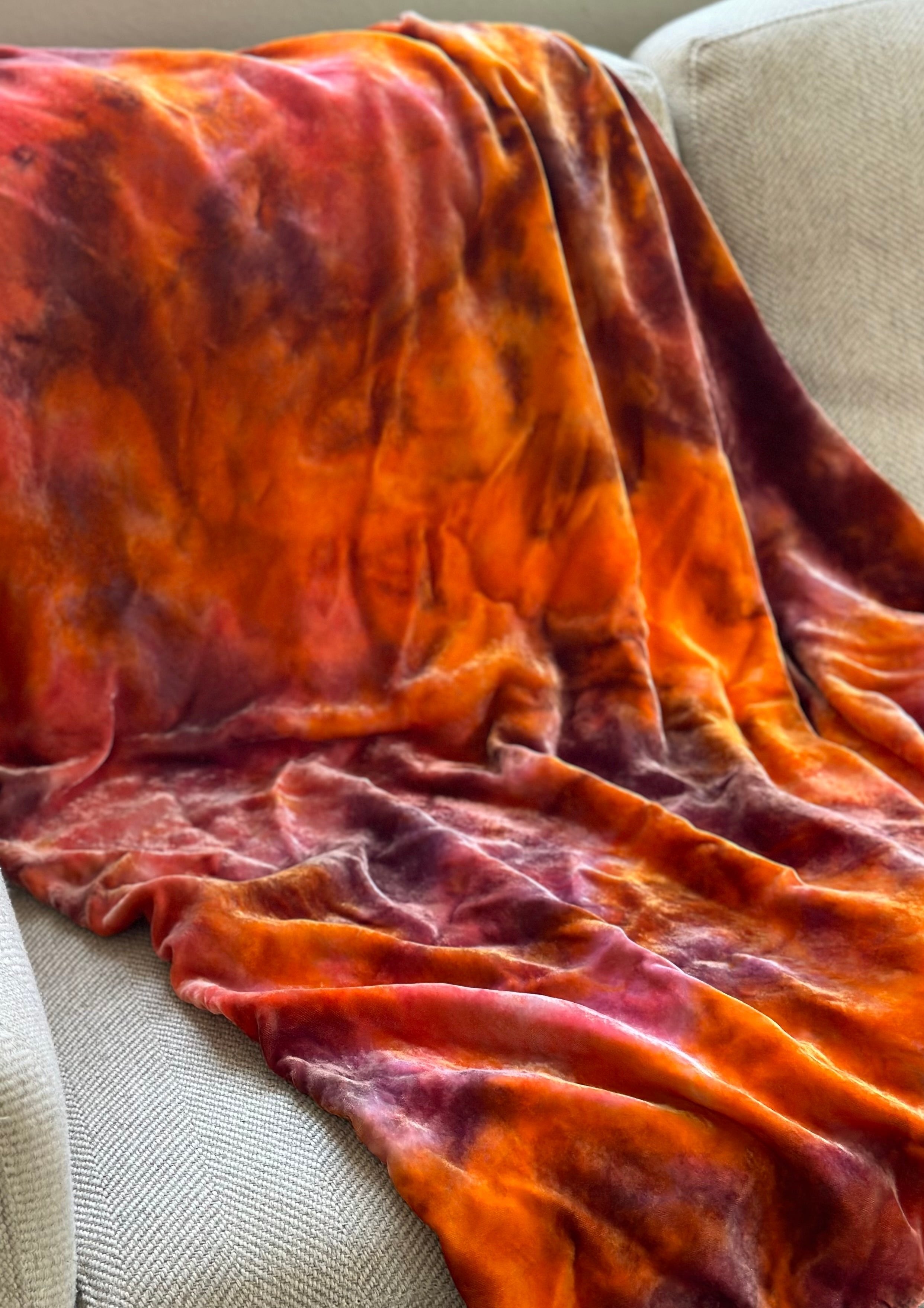 Silk Velvet Throw Blanket ~ Sunset Daydream ~